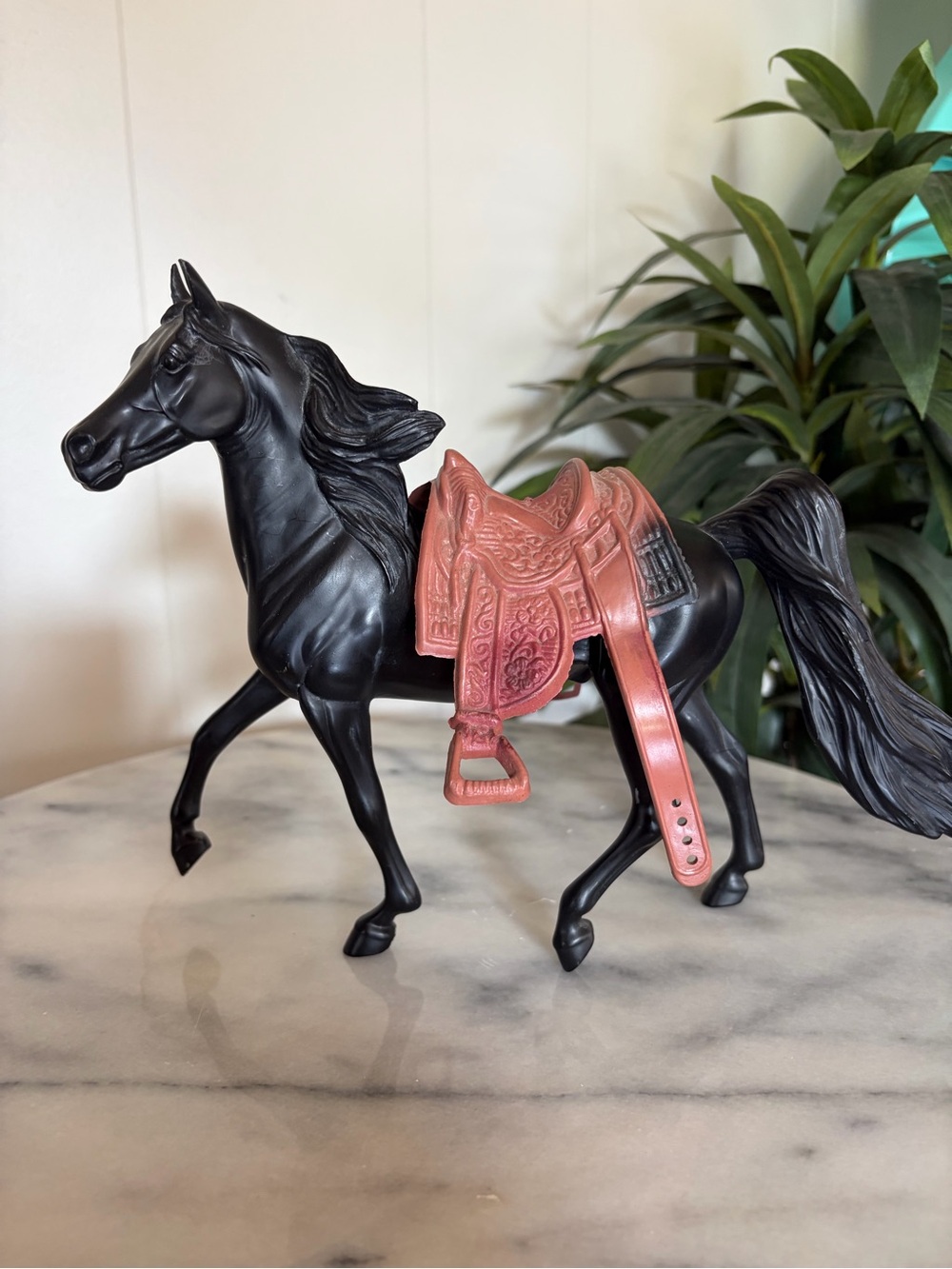 Breyer Classic Morgan Stallion Black Chalkboard Horse Vintage saddle